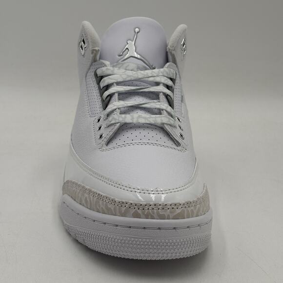 Nike Air Jordan 3 Retro White Metallic Silver Sneakers CT8532 111 Men Size 8.5 main image 9